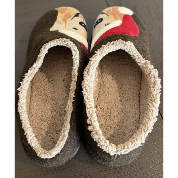 LL Bean Women's Size 8 Daybreak Scuffs Golden Retriever Santa Hat Wool Slippers - Picture 5 of 8
